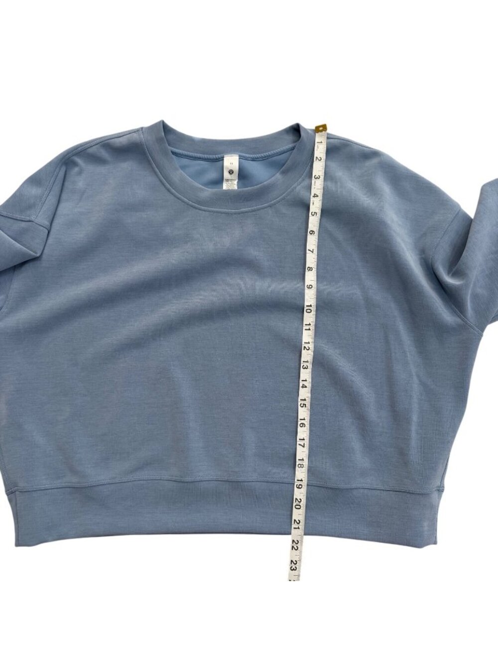 Lululemon Womens Sz 10 Sweatshirt Softstreme Perfect Oversized Crop Blue LW3GL9S - Picture 6 of 8